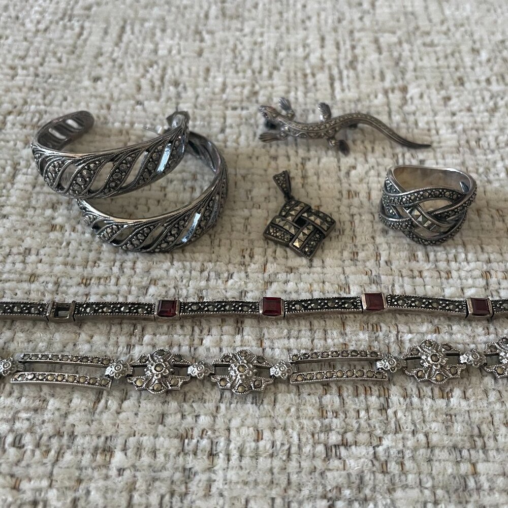 Lot of Vintage Marcasite Jewelry